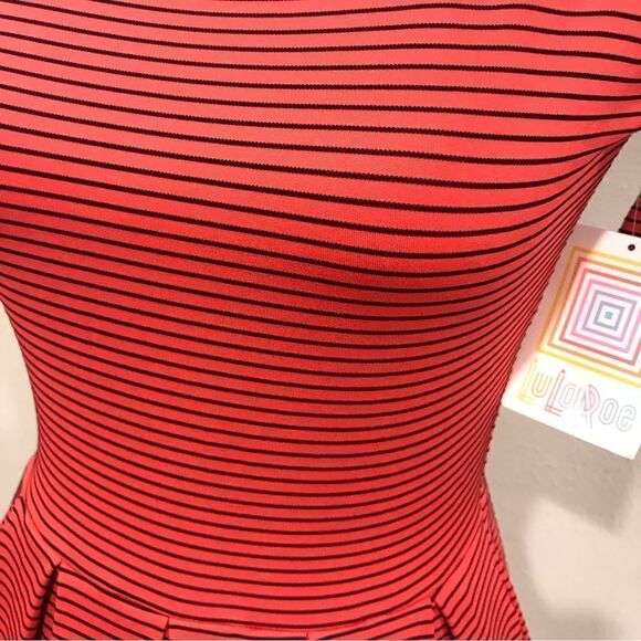 LuLaRoe striped short sleeve Amelia dress - Picture 3 of 12